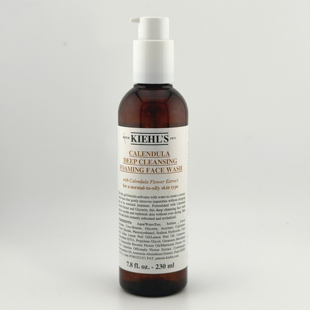 KIEHL'S CALENDULA `Deep Cleansing Foaming Face Wash 7.8 Fl Oz NEW Normal to Oily